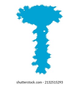Rohbuchstabe für Vektorgrafik auf weißem Hintergrund.Grunge-Kunstschrift.