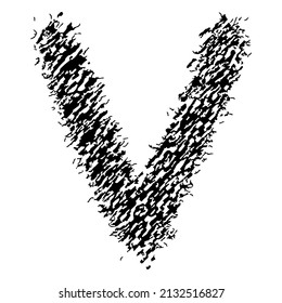 Vector rough letter on white background.Grunge art font.