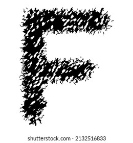 Vector rough letter on white background.Grunge art font.