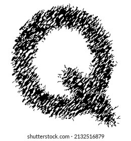 Vector rough letter on white background.Grunge art font.