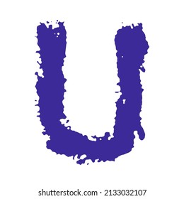 Vector rough letter on white background.Grunge art font.