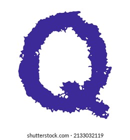 Vector rough letter on white background.Grunge art font.