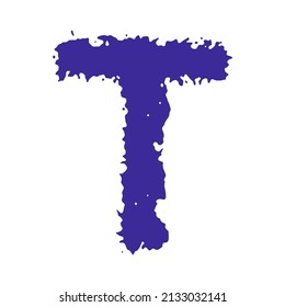 Letra vectorial áspera sobre fondo blanco.Tipo de letra Grunge art.
