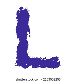 Vector rough letter on white background.Grunge art font.