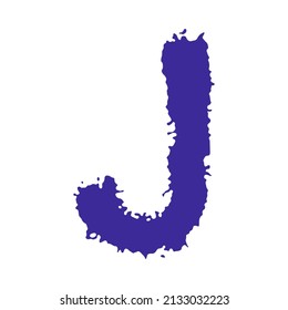 Vector rough letter on white background.Grunge art font.