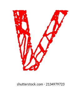 Letra vectorial áspera sobre fondo blanco.Tipo de letra Grunge art.