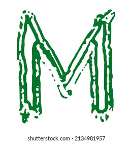 Vector rough letter on white background.Grunge art font.