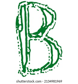Vector rough letter on white background.Grunge art font.