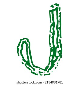 Letra vectorial áspera sobre fondo blanco.Tipo de letra Grunge art.