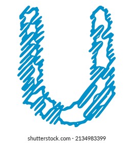 Vector rough letter on white background.Grunge art font.