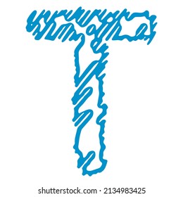 Letra vectorial áspera sobre fondo blanco.Tipo de letra Grunge art.