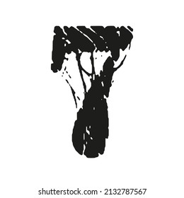 Número bruto vectorial en fondo blanco.Tipo de letra de arte grunge.