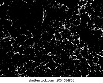 Vector rough textured backdrop. Overlay texture with scattered spots and streakes. Grunge dirty background. Isolated on black background.