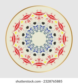 Estilo de Mandala de lujo en círculo abstracto y vectorial