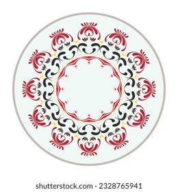 Estilo de Mandala de lujo en círculo abstracto y vectorial