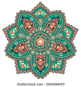 Vector round abstract circle. Mandala style.