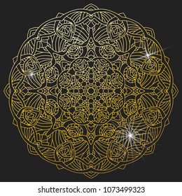 Vector round abstract circle. Mandala style.