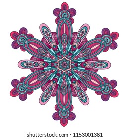 Vector round abstract circle. Mandala style. Decorative element, colored circular design element.
