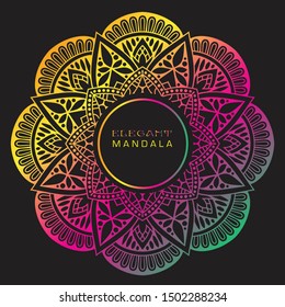 Vector round abstract circle. Mandala style. Decorative element, colored circular design element.