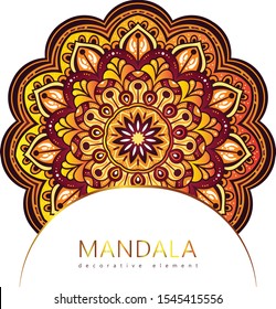 Vector round abstract circle. Mandala style. Decorative element, colored circular design element.