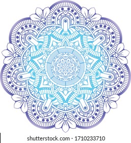 Vector round abstract circle. Mandala style. Decorative element, colored circular design element.