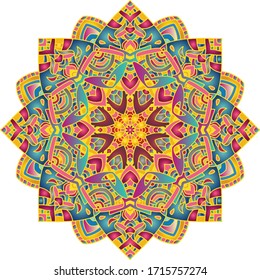 Círculo abstracto circular de vectores. Estilo Mandala. Elemento decorativo, elemento de diseño circular de color.