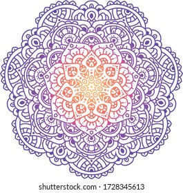 Vector round abstract circle. Mandala style. Decorative element, colored circular design element.