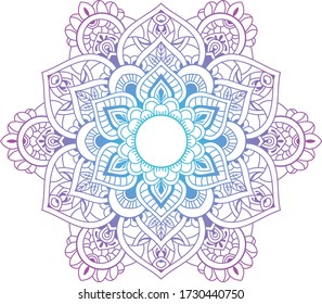Vector round abstract circle. Mandala style. Decorative element, colored circular design element.