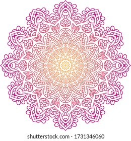 Circulo abstracto de vectores redondeados. Estilo Mandala. Elemento decorativo, elemento de diseño circular de color.