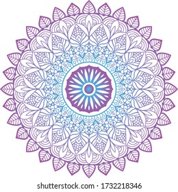 Vector round abstract circle. Mandala style. Decorative element, colored circular design element.
