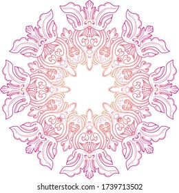 Vector round abstract circle. Mandala style. Decorative element, colored circular design element.