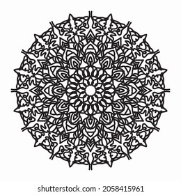 Vector round abstract circle. Mandala style.