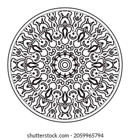 Vector round abstract circle. Mandala style. EPS 10