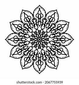 Circulo abstracto de vectores redondeados. Estilo Mandala. EPS 10