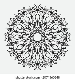 Vector round abstract circle. Mandala style.