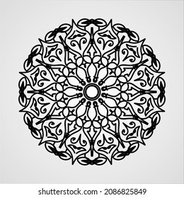Vector round abstract circle. Mandala style.