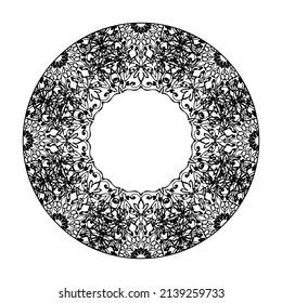 Vector round abstract circle. Mandala style.
