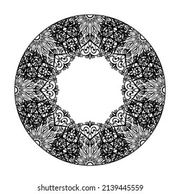 Circulo abstracto de vectores redondeados. Estilo Mandala.