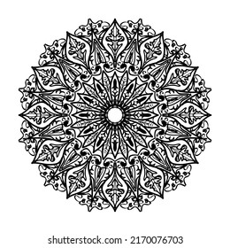 Vector round abstract circle. Mandala style.