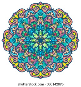 Vector round abstract circle. Mandala style. 