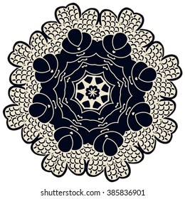 Vector round abstract circle. Mandala style.