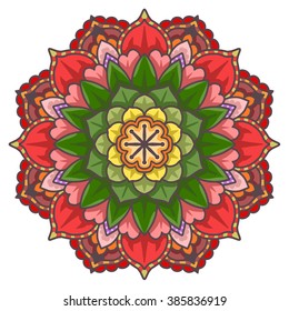 Vector round abstract circle. Mandala style.