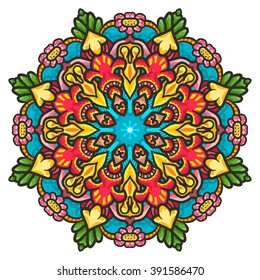 Vector round abstract circle. Mandala style.