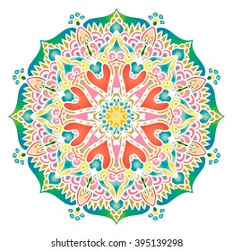 Vector round abstract circle. Mandala style.