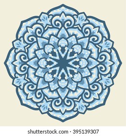 Vector round abstract circle. Mandala style.