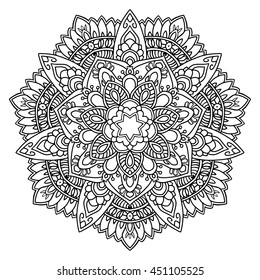 Vector round abstract circle. Mandala style.