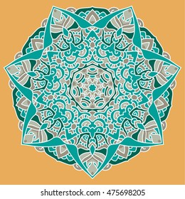 Vector round abstract circle. Mandala style.