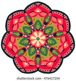 Vector round abstract circle. Mandala style.