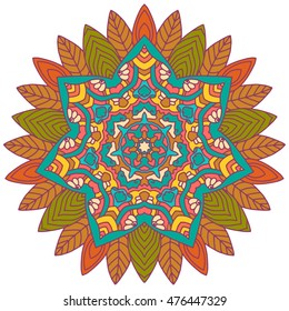 Vector round abstract circle. Mandala style.