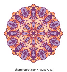 Vector round abstract circle. Mandala style.